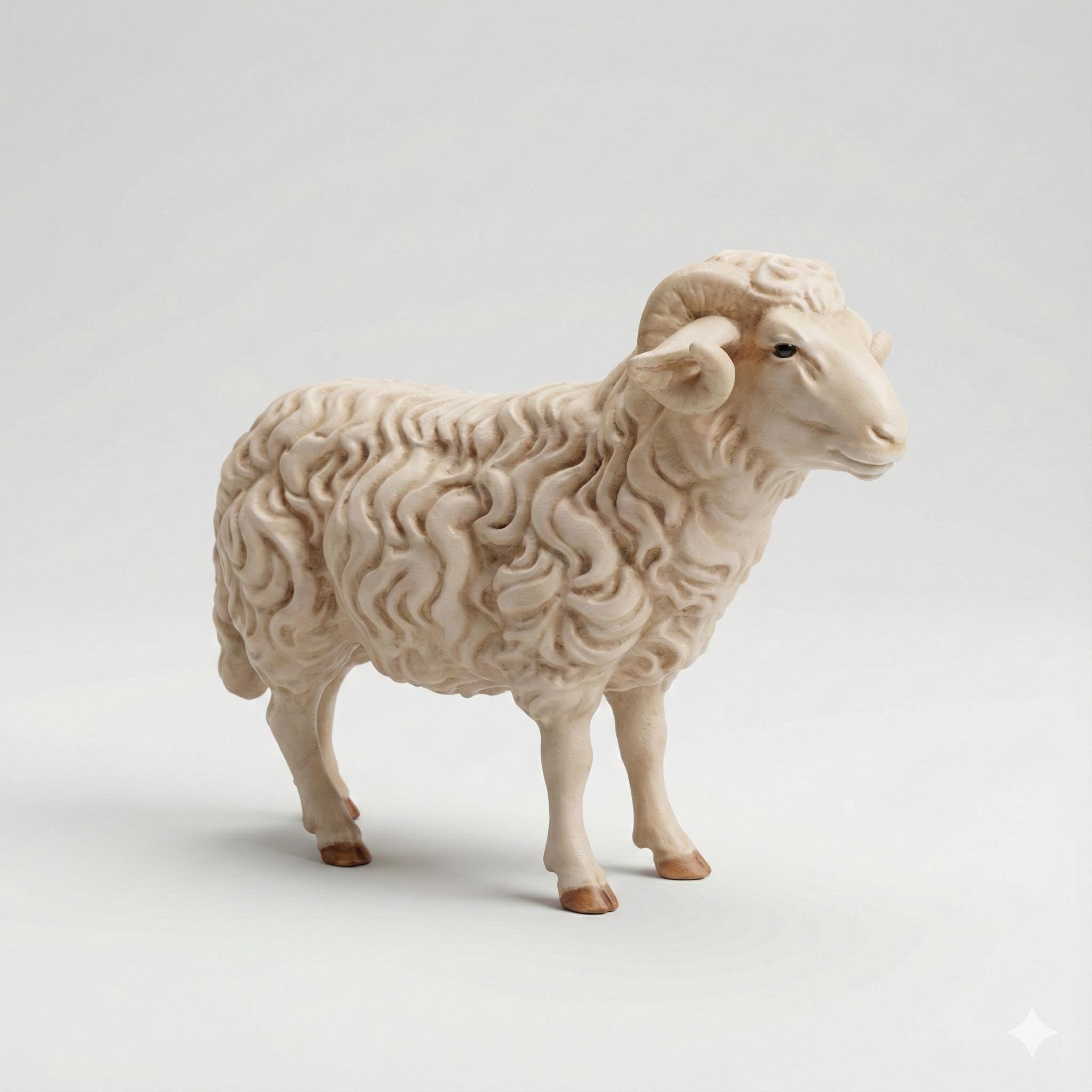 Handcrafted Christmas Nativity Lamb Figurine Decorative Sheep for Holiday Creche Scene Traditional Religious Home Decor