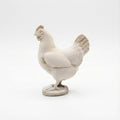 Handcrafted White Hen Nativity Figurine for Christmas Creche Decor Rustic Farm Animal Sculpture Holiday Tabletop Display