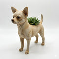 Chihuahua Dog Planter Sculpture with Succulent Holder, 3D Printed PLA Decorative Pot for Desk, Shelf, Home Decor and Gifts