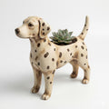 Dalmatian Dog Planter Decorative Indoor Pot with Sculptural Spotted Finish for Succulents Cacti Desk Decor Gift Idea