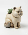 Cute Chubby Cat Planter Sculpture for Succulents or Desk Storage Decorative Animal Pot Home Office Gift Idea