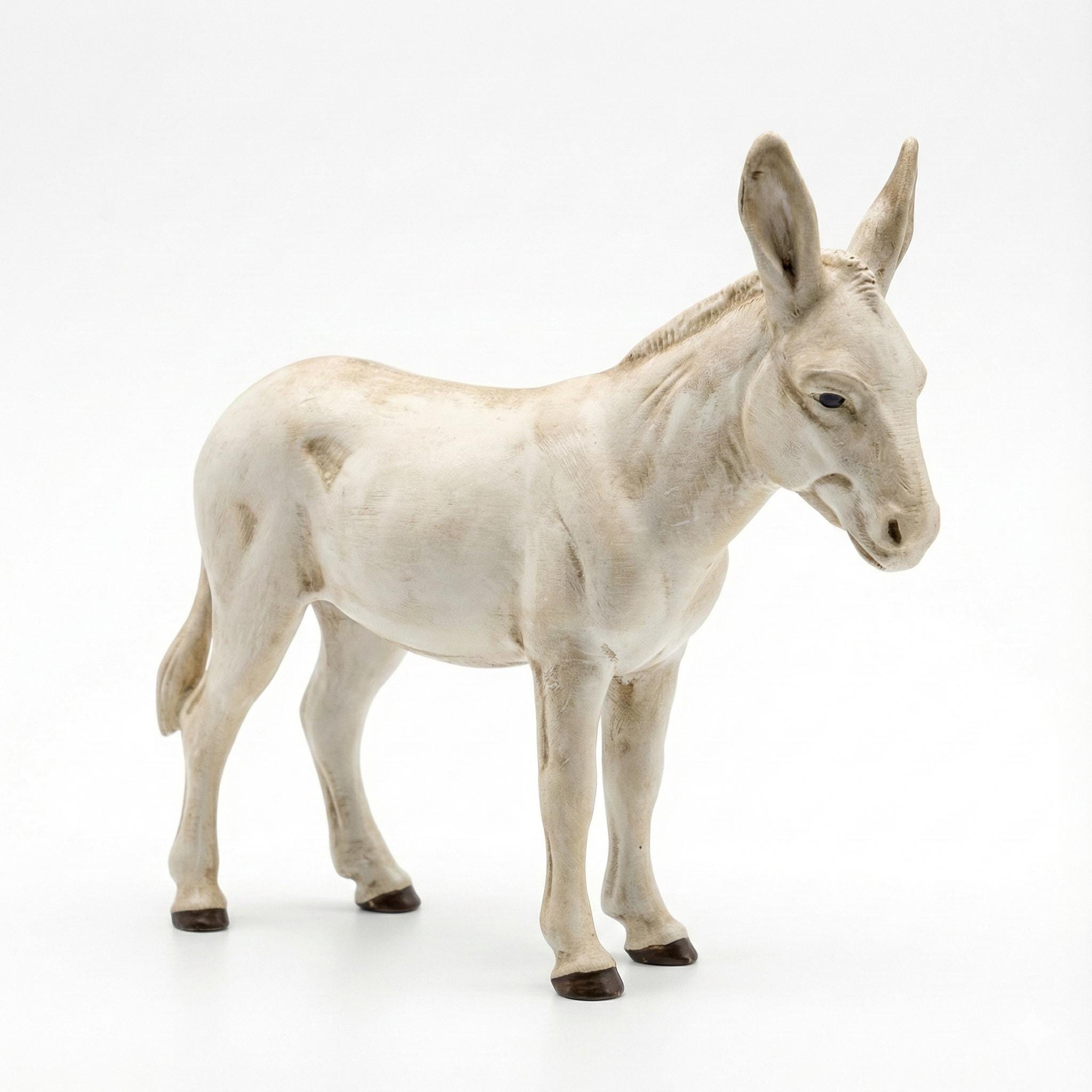 Handcrafted Nativity Donkey Figurine in PLA Plastic, Standing Farm Animal for Christmas Crèche Decor