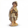 Nativity Shepherd Boy Figurine Playing Flute for Christmas Creche Handcrafted Look Decorative Holiday Display Statue PLA Print