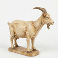 Standing Goat Nativity Figurine with Curved Horns and Beard Rustic Farm Animal Sculpture for Christmas Creche Display
