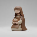 Pop Minimalist Nativity Baker Figurine Holding Bread Matte Earth Tones Modern Christmas Decor PLA 3D Printed Sculpture