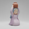 3D Printed Pop Minimalist Nativity Woman Carrying Water Jar Figurine Matte Pastel Finish Modern Christmas Decor