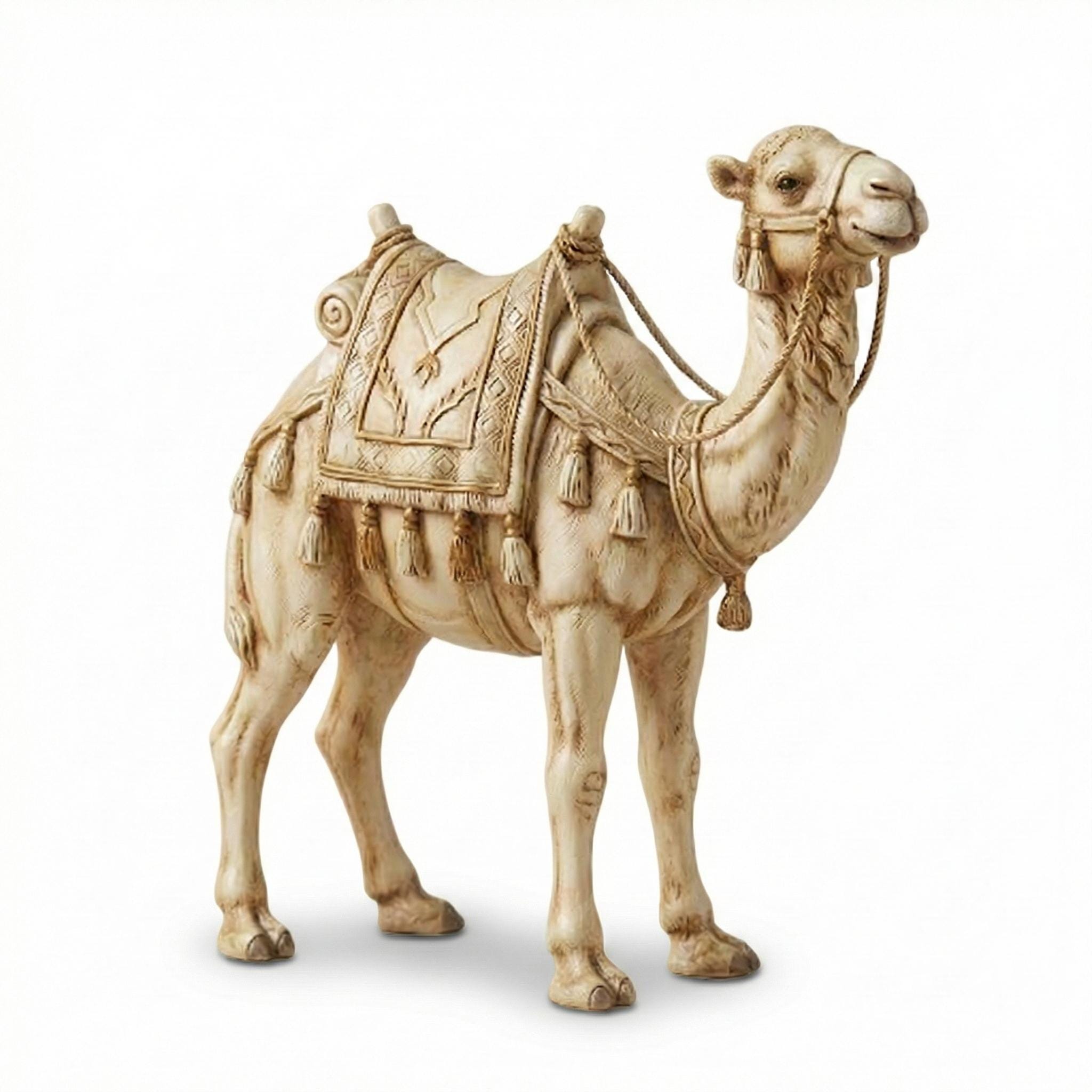 Standing Camel Figurine for Nativity Scenes Handcrafted Look Detailed Saddle Decor Christmas Creche Animal Statue PLA Holiday Display Gifts!