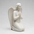 Nordic Scandinavian Kneeling Angel Nativity Figurine 3D Printed Minimalist Angel Sculpture Matte Off White Modern Christmas Decor