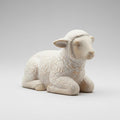Nordic Scandinavian Lamb Nativity Figurine Minimalist Sitting Sheep Matte Off White Sand Tones Modern Christmas Decor