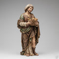 Italian Baroque Nativity Shepherd Figurine Holding Basket Offering Religious Christmas Sculpture Collector Display Piece Decor