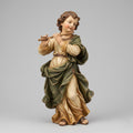 Italian Baroque Nativity Shepherd Boy Figurine Holding Flute Standing Youth Sculpture Religious Christmas Decor Collector Piece