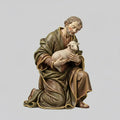 Italian Baroque Nativity Shepherd Figurine Kneeling with Lamb Religious Sculpture Collector Display Figure Home Decor