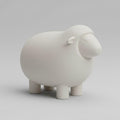 Pop Minimalist Nativity Sheep Figurine 3D Printed Standing Lamb Modern Matte Off White Holiday Decor for Christmas Creche Home Table Display