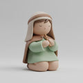 Pop Minimalist Nativity Shepherd Boy Figurine with Flute 3D Printed PLA Matte Finish Modern Christmas Decor Gift