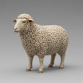 Italian Baroque Nativity Sheep Figurine 3D Printed Standing Lamb Sculpture hand painted finish Christmas Decor