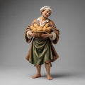 Italian Baroque Nativity Baker Figurine Holding Bread Basket Standing Human Sculpture Religious Christmas Display Decor