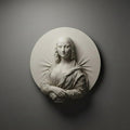 Mona Lisa Relief Sculpture - Painting to Sculpture Transition Art Object - Plaster Wall Sculpture