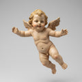 Baroque Cherub Figurine Floating Angel Sculpture Child Putto Nativity Companion Decorative Collectible Religious Display Art Piece