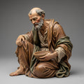 Italian Baroque Seated Beggar Figurine Holding Bowl Nativity Scene Sculpture Collector Scale Religious Display Decor Artisan Detail Piece