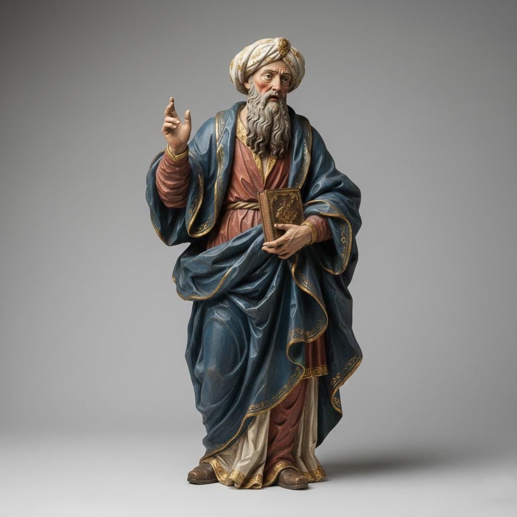Baroque Style Rabbi Teaching Figurine Religious Scholar Standing Sculpture Detailed Collector Nativity Figure Decorative Display Object