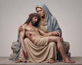 Pieta Sculpture Virgin Mary Holding Jesus Religious Statue Christian Devotional Figurine Sacred Art Collectible
