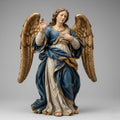 Italian Baroque Angel Nativity Figurine Standing Blessing Gesture Religious Sculpture Collector Decor Detailed Wings Sacred Art Statue