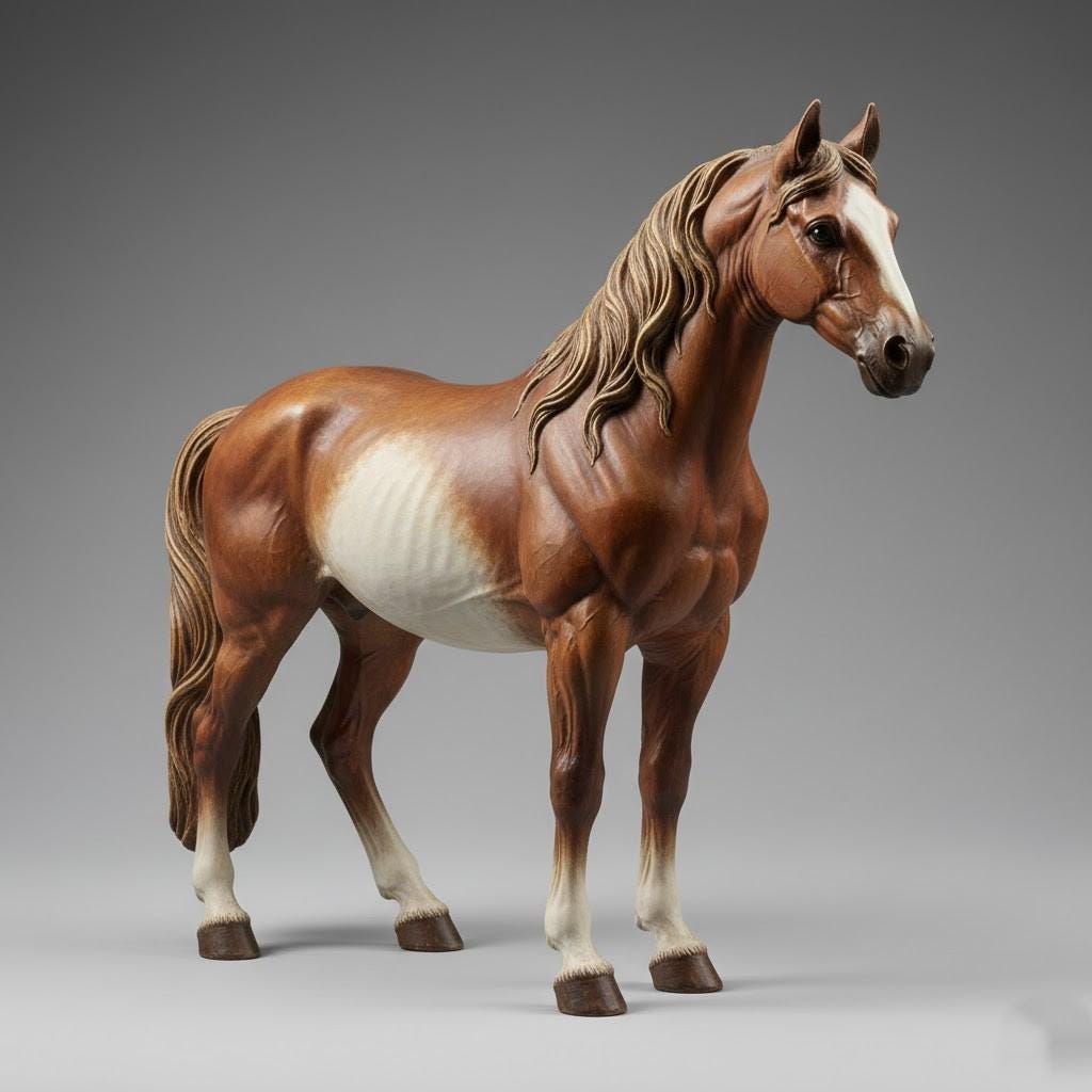 Horse Figurine Nativity Animal Sculpture Standing Equine Companion Classical Detailed Mane Collector Display Piece