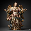 Baroque Angel Figurine Hand Painted Polychrome Arms Open Upward Gaze Religious Sculpture 3D Printed FDM Collectible Catholic Devotional Arts