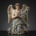 Praying Angel Figurine Winged Kneeling Hand Painted Polychrome Baroque 3D Printed FDM Religious Collectible Sculptures Catholic Gifts Custom