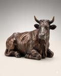 Italian Baroque Nativity Ox Figurine Resting Ox Stable Animal Sculpture Nativity Scene Companion Figure Decorative Religious Display Piece