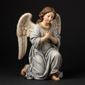 Kneeling Devotional Angel Figurine Winged Hand Painted Baroque 3D Printed FDM Religious Collectible Sculptures Catholic Gifts Custom