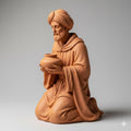 Wise Man Kneeling Urn Jar Nativity Figurine Terracotta Style Sculpture 3D Printed Christmas Decor Magi Collectible Custom Sizes