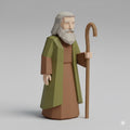 Saint Joseph Standing Low Poly Nativity Figurine 3D Printed Hand Painted Christmas Decor Collectible Religious Sculpture Made to Order