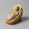 Baby Jesus Manger Iconographic Nativity Figurine 3D Printed Hand Painted Christmas Decor Collectible Religious Gift
