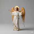 Angel Standing Wings Outstretched Iconographic Nativity Figurine 3D Printed Hand Painted Christmas Religious Collectible Decor