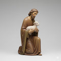 Shepherd Kneeling with Lamb Iconographic Nativity Figurine 3D Printed Hand Painted Christmas Decor Collectible Religious Gift