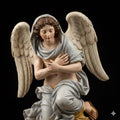 Seated Angel Figurine Winged Hand Painted Polychrome Baroque 3D Printed FDM Religious Collectible Sculptures Catholic Devotional Gift Custom