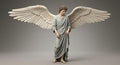 Standing Angel Figurine Hand Painted Polychrome Large Spread Wings Religious Collectible 3D Printed FDM Catholic Custom Sizes Made to Order