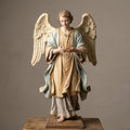 Standing Angel Figurine Joined Hands Offering Pale Robes Hand Painted Polychrome Religious 3D Printed FDM Catholic Devotional Made to Order