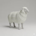 Nativity Sheep Low Poly Figurine 3D Printed Hand Painted Christmas Decor Collectible Nativity Animal Sculpture Custom Sizes Made to Order