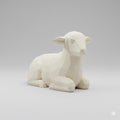 Nativity Lamb Low Poly Figurine 3D Printed Hand Painted Christmas Decor Collectible Nativity Animal Sculpture Custom Sizes Made to Order