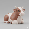 Anime Style Nativity Ox Cow Figurine Hand Painted Collectible Sculpture 3D Printed FDM Christmas Nativity Decor Manga Chibi Animal Gift