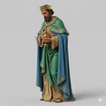 King Melchior Standing Hyper Realistic Nativity Figurine Hand Painted 3D Printed Three Kings Christmas Decor Collectible