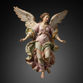 Flying Angel Figurine Hand Painted Polychrome Baroque Collectible Sculpture 3D Printed Catholic Devotional Decor Custom Sizes Made to Order