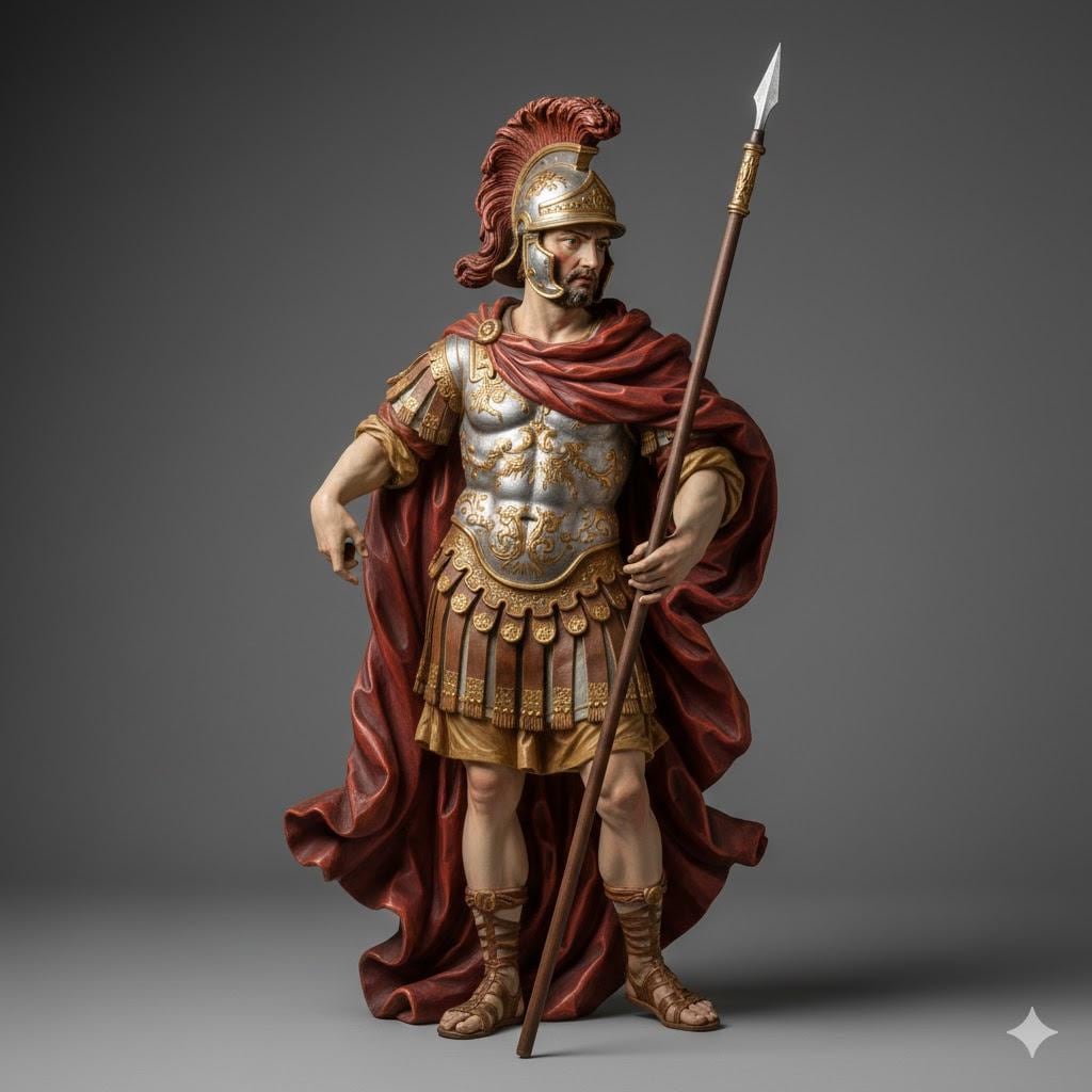 Roman Soldier Italian Baroque Nativity Figurine 3D Printed Hand Painted Christmas Decor Collectible Sculpture