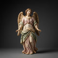 Baroque Olot Angel Figurine Hand Painted Polychrome Open Arms Religious Sculpture 3D Printed FDM Collectible Catholic Devotional Altar Decor