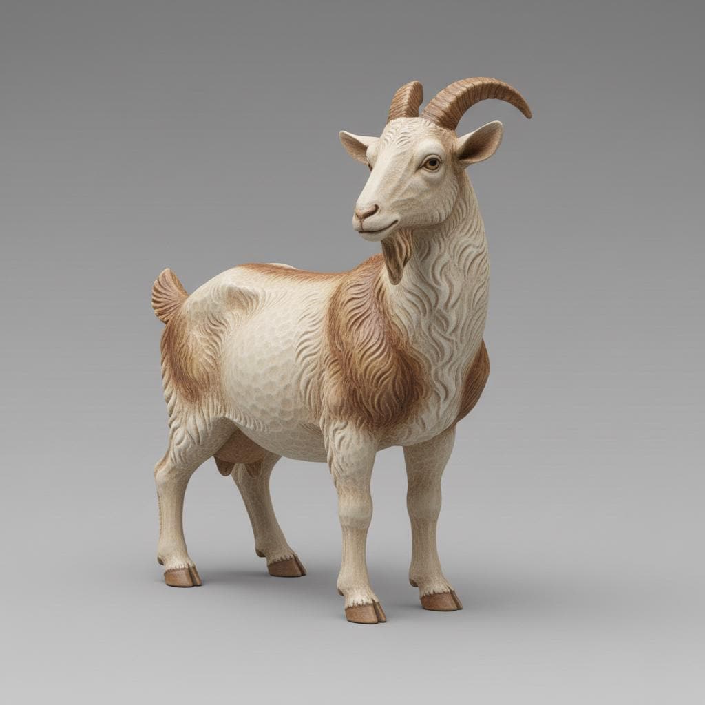 Nativity Goat Italian Baroque Nativity Figurine 3D Printed Hand Painted Christmas Decor Collectible Sculpture