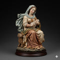 Madonna and Child Seated Neapolitan Presepe Nativity Figurine 3D Printed Hand Painted Christmas Decor Collectible Sculpture Made to Order