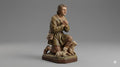 Kneeling Adoring Shepherd Statue Lamb Base Catholic Figurine 3D Printed Hand Painted Devotional Sculpture Made to Order