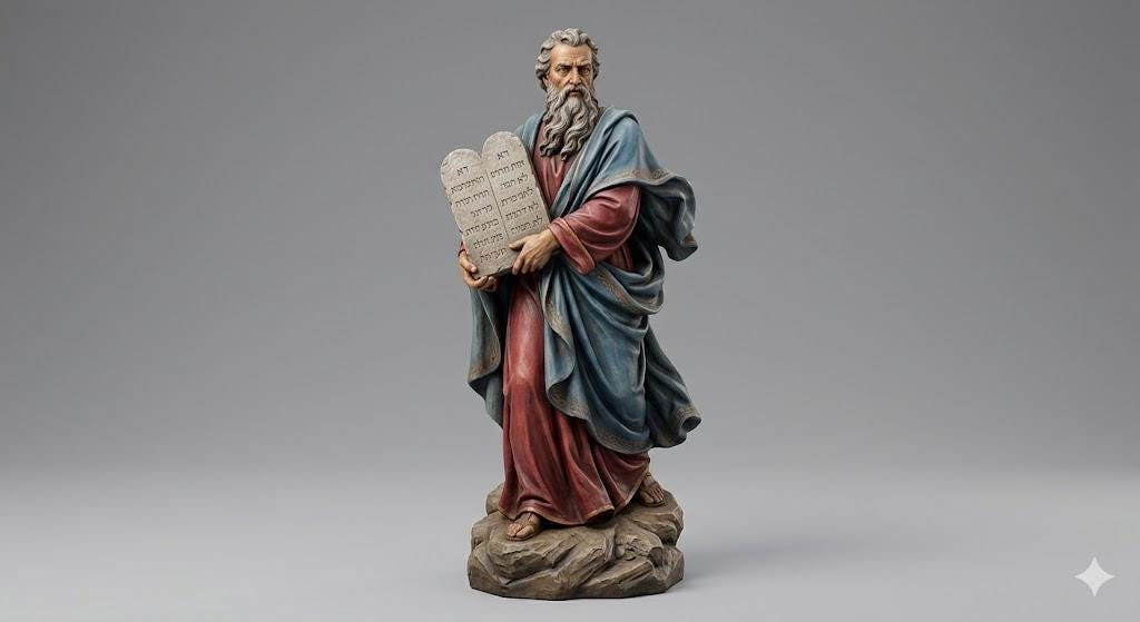 Moses Statue Moses Catholic Figurine 3D Printed Hand Painted Devotional Sculpture Made to Order